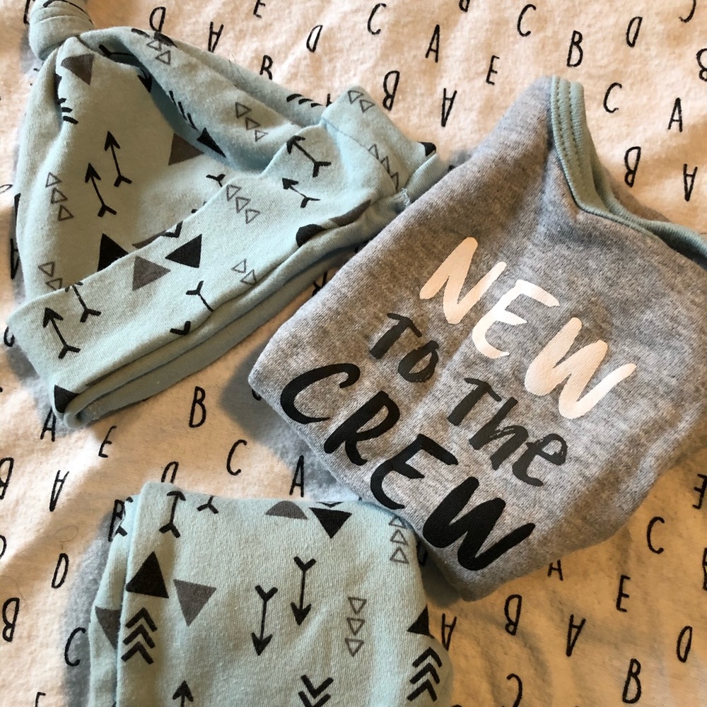 New To the Crew 3 pc baby boy set